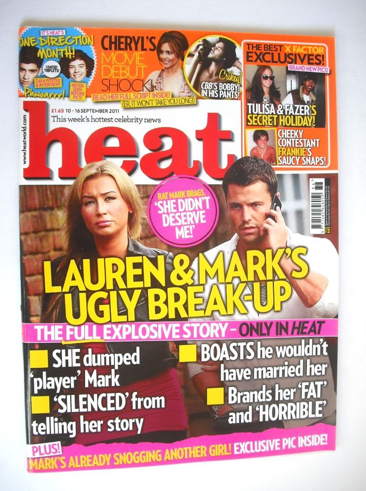 Heat magazine - Lauren Goodger and Mark Wright cover (10-16 September 2011)