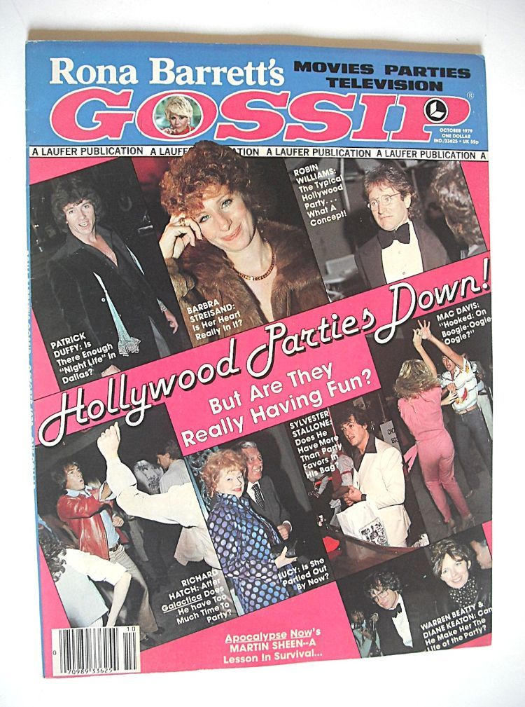 Rona Barrett's Gossip magazine - Hollywood Parties Down cover (October 1979)