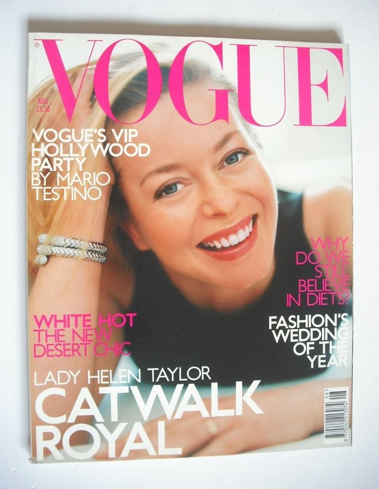 British Vogue magazine - August 2000 - Lady Helen Taylor cover
