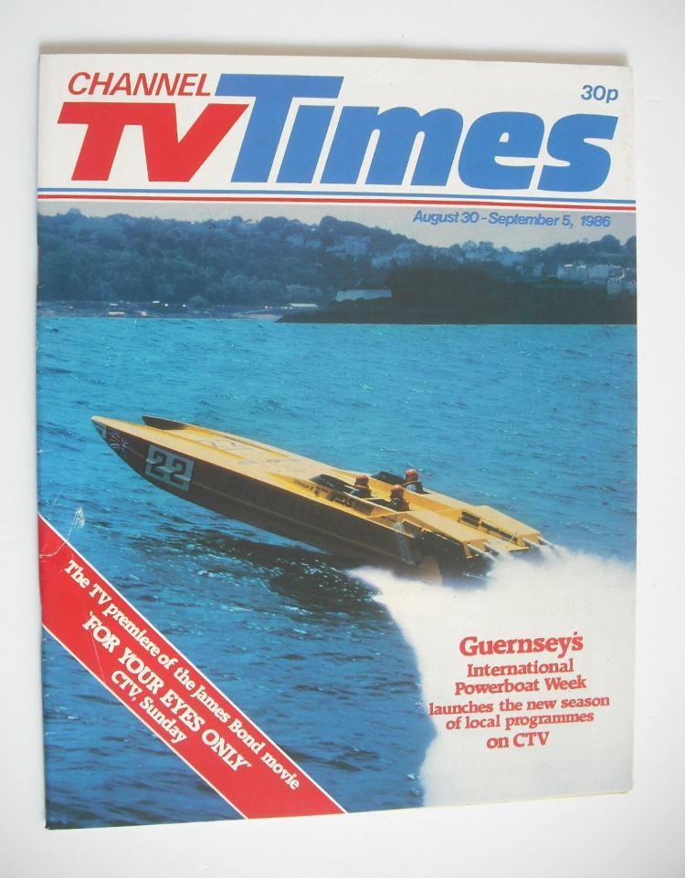 CTV Times magazine - 30 August - 5 September 1986 - Guernsey Powerboat Week cover