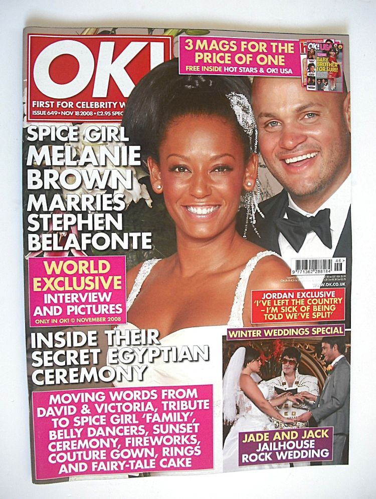 OK! magazine - Stephen Belafonte & Mel B wedding cover (18 November 2008 - Issue 649)