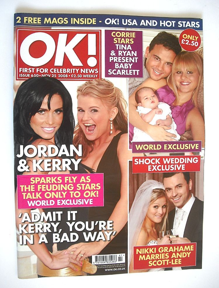 OK! magazine - Kerry Katona and Jordan cover (25 November 2008 - Issue 650)