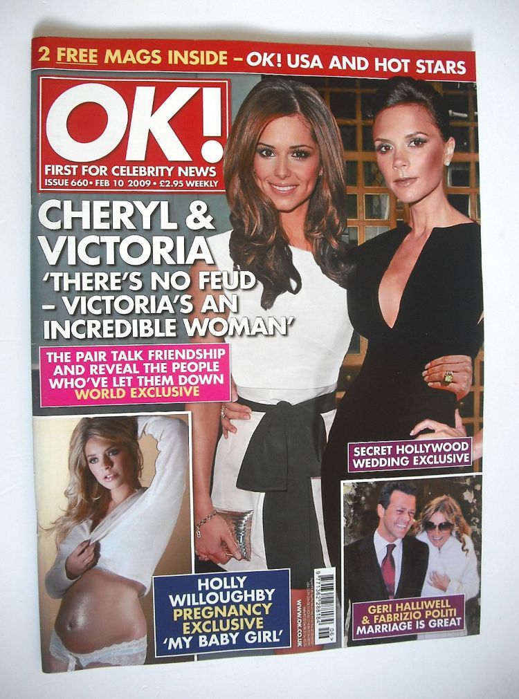 <!--2009-02-10-->OK! magazine - Cheryl Cole and Victoria Beckham cover (10 