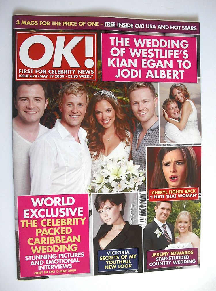 OK! magazine - Jodi Albert & Kian Egan wedding cover (19 May 2009 - Issue 674)