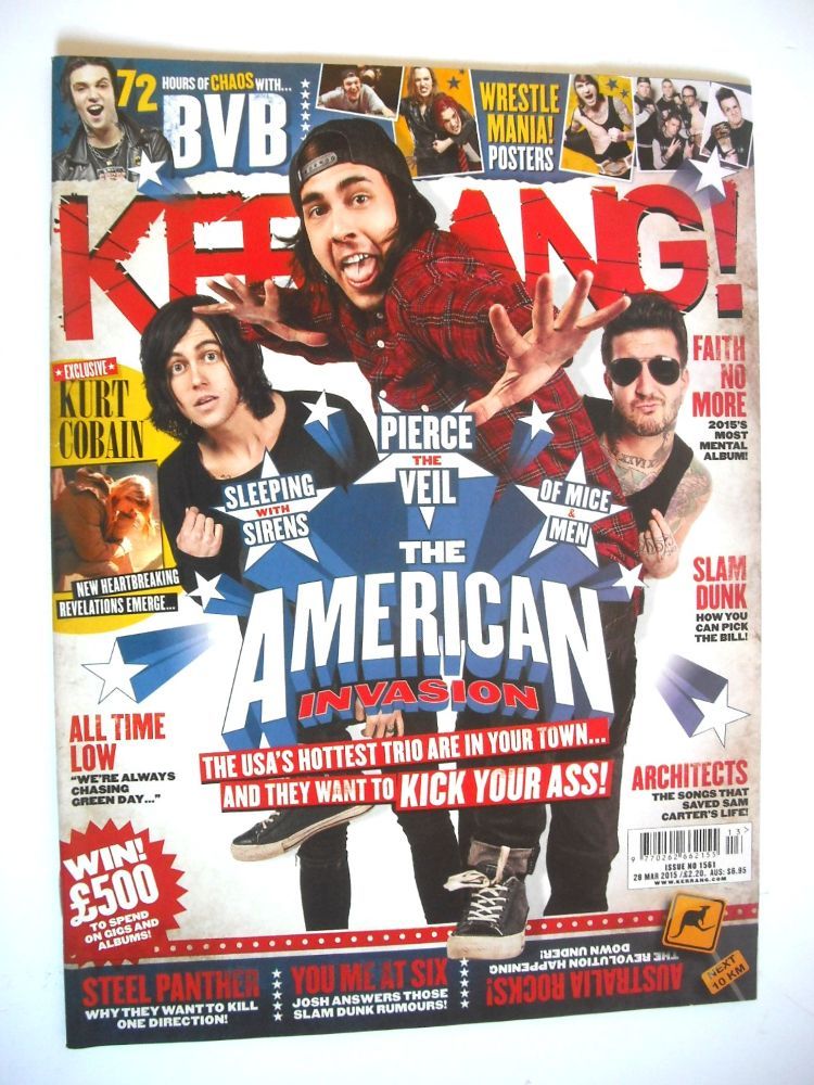 Kerrang magazine - The USA's Hottest Trio cover (28 March 2015 - Issue 1561)