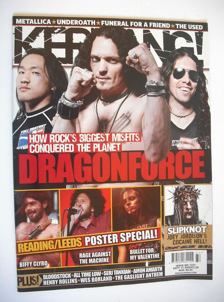 Kerrang magazine - Dragonforce cover (13 September 2008 - Issue 1227)