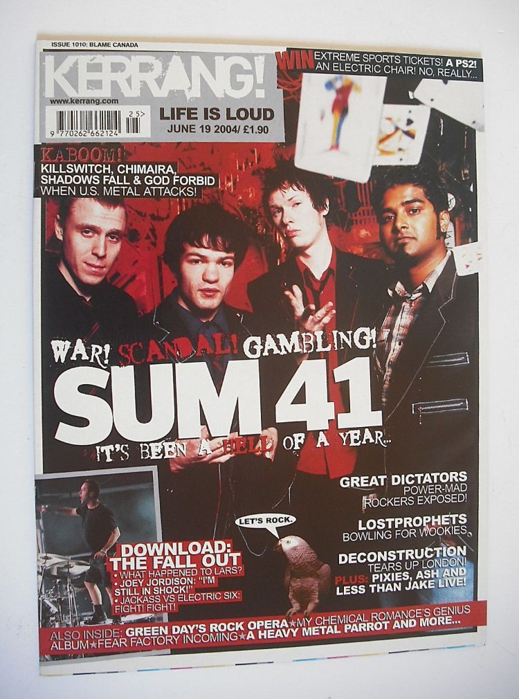 Kerrang magazine - Sum 41 cover (19 June 2004 - Issue 1010)
