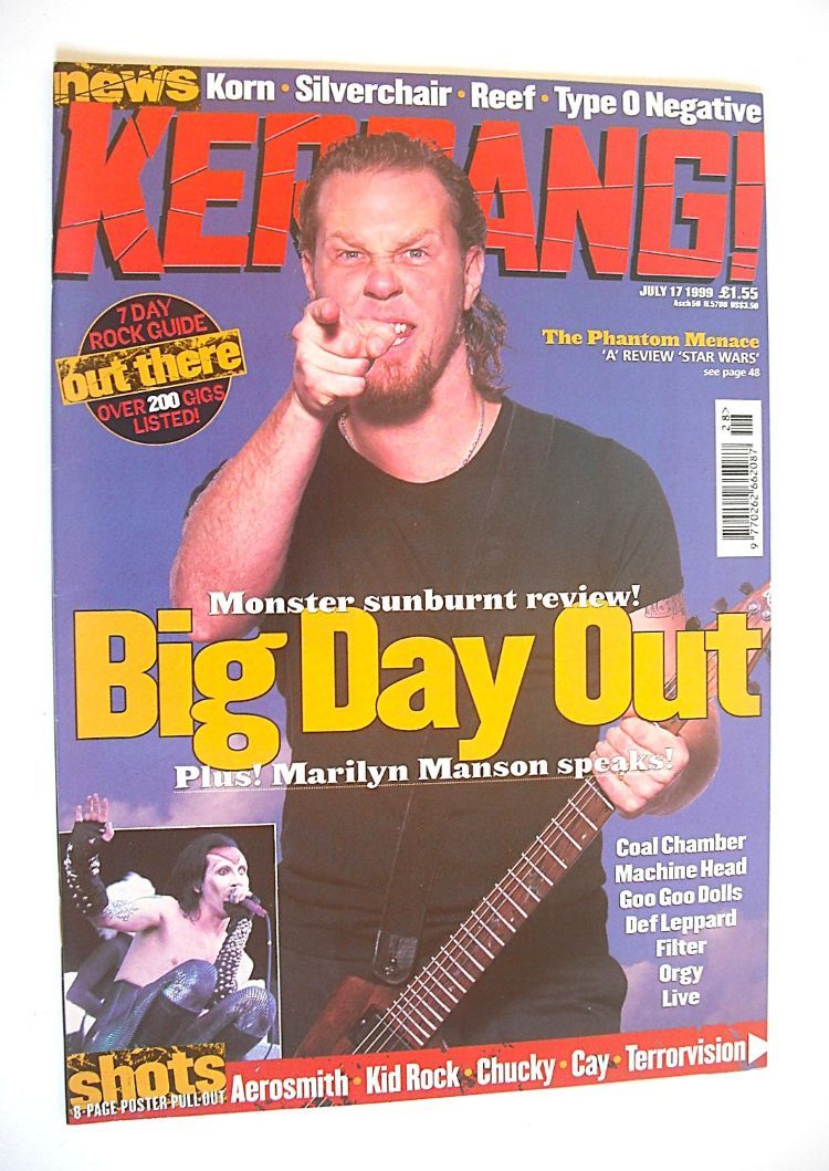 Kerrang magazine - James Hetfield cover (17 July 1999 - Issue 759)