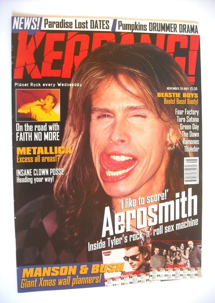 Kerrang magazine - Steven Tyler cover (29 November 1997 - Issue 676)