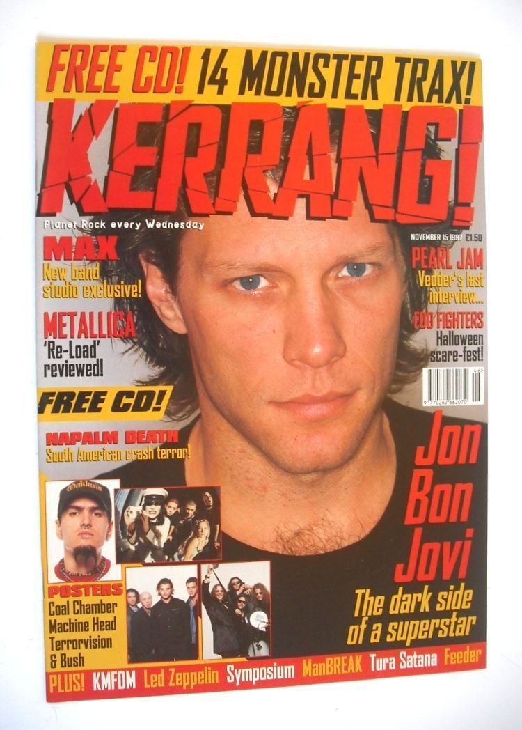 Kerrang magazine - Jon Bon Jovi cover (15 November 1997 - Issue 674)
