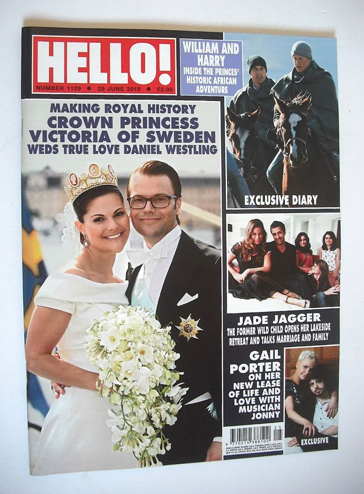 Hello! magazine - Crown Princess Victoria of Sweden and Daniel Westling cover (29 June 2010 - Issue 1129)