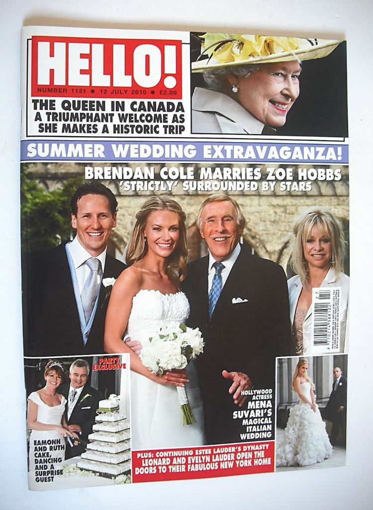 Hello! magazine - Brendan Cole and Zoe Hobbs wedding cover (12 July 2010 - Issue 1131)