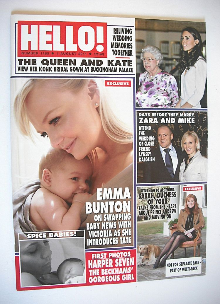 Hello! magazine - Emma Bunton cover (1 August 2011 - Issue 1185)