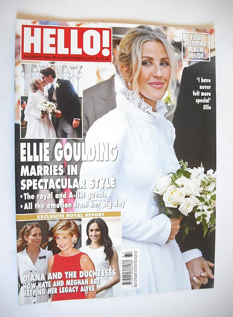 Hello! magazine - Ellie Goulding wedding cover (9 September 2019 - Issue 1600)