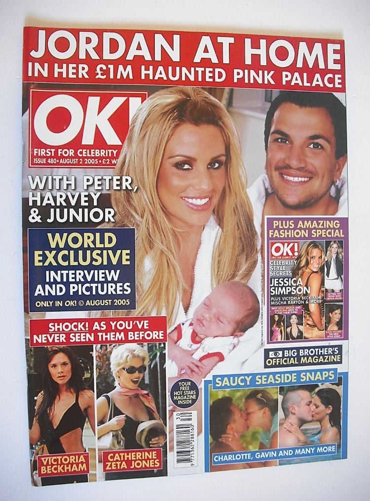 OK! magazine - Jordan Katie Price and Peter Andre and Junior cover (2 August 2005 - Issue 480)