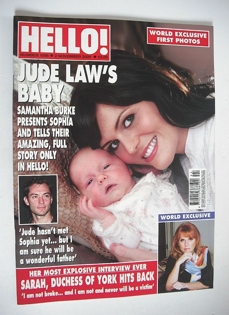Hello! magazine - Samantha Burke cover (2 November 2009 - Issue 1096)