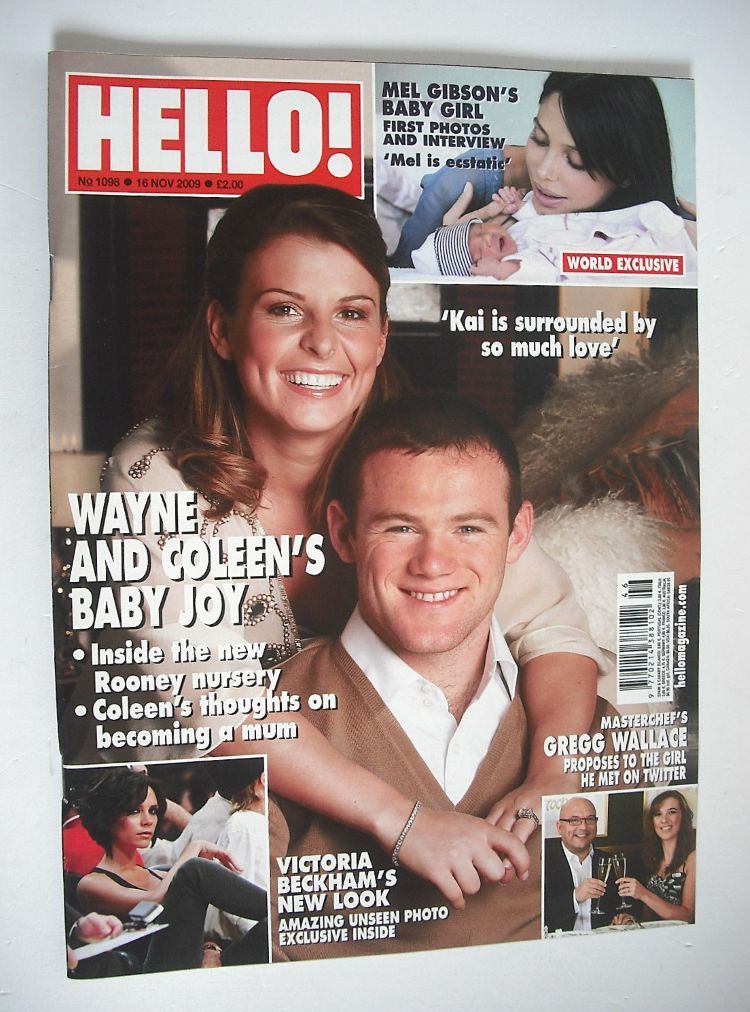 Hello! magazine - Wayne Rooney and Coleen Rooney cover (16 November 2009 - Issue 1098)