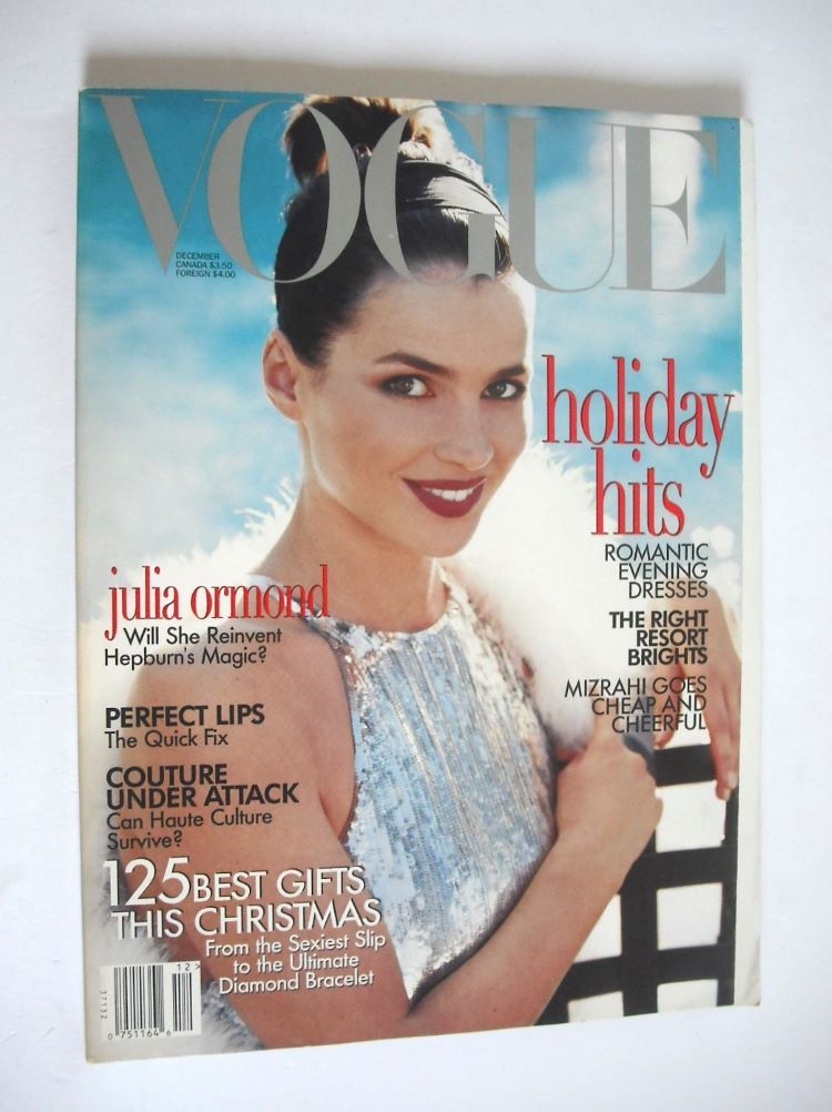 US Vogue magazine - December 1995 - Julia Ormond cover
