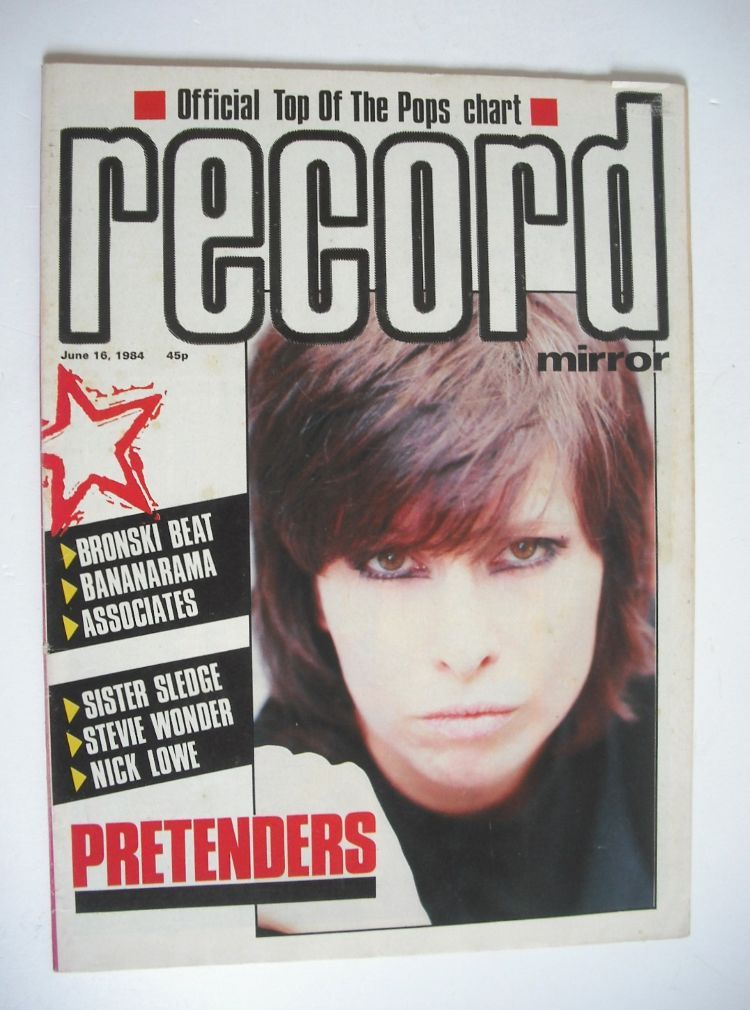 Record Mirror magazine - Chrissie Hynde cover (16 June 1984)
