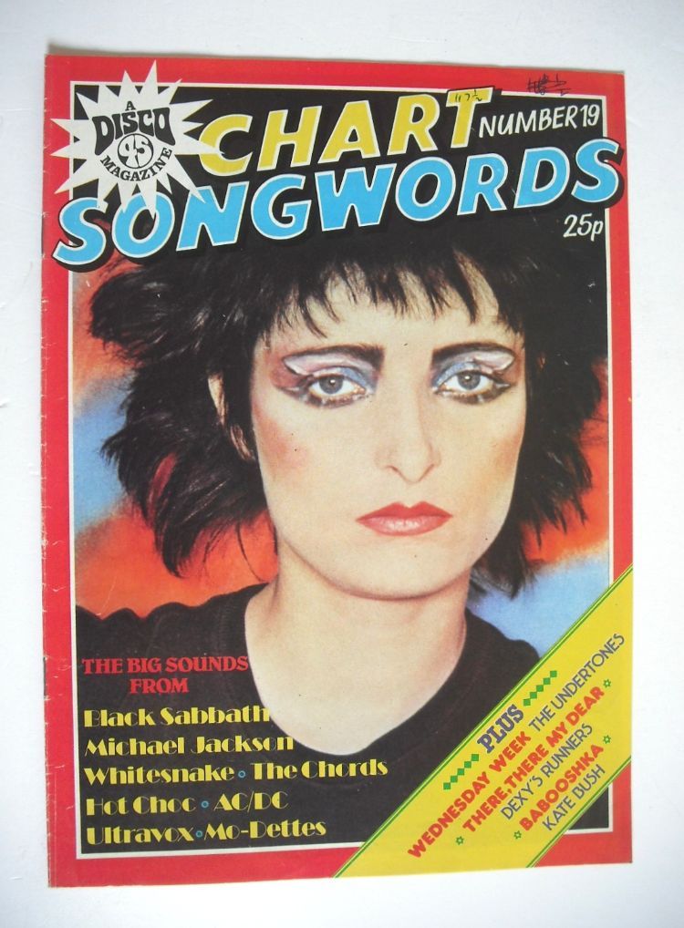 Chart Songwords magazine - No 19 - August 1980 - Siouxsie Sioux cover