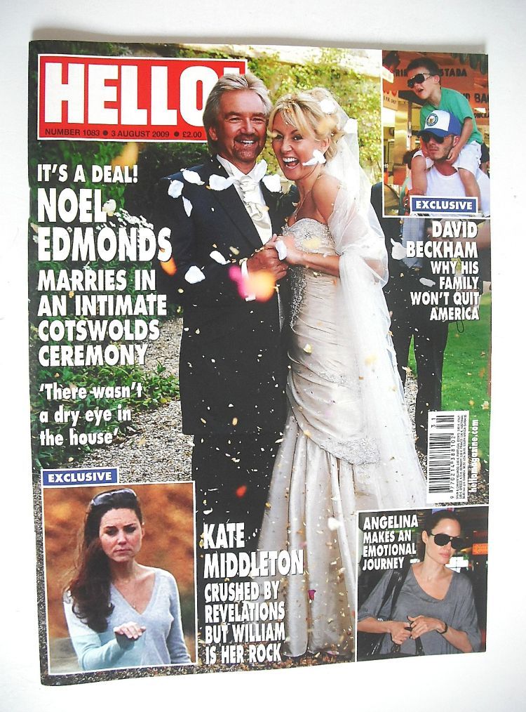 Hello! magazine - Noel Edmonds wedding cover (3 August 2009 - Issue 1083)