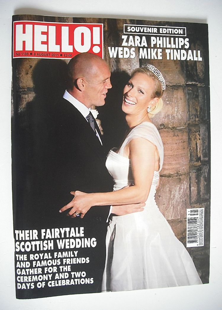 Hello! magazine - Zara Phillips and Mike Tindall wedding cover (8 August 2011 - Issue 1186)