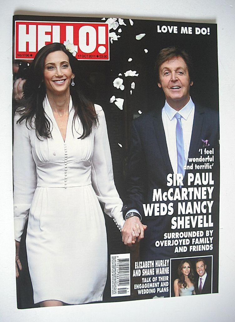 Hello! magazine - Sir Paul McCartney and Nancy Shevell cover (17 October 2011 - Issue 1196)
