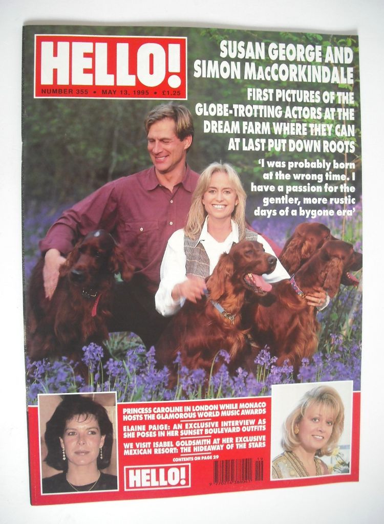 <!--1995-05-13-->Hello! magazine - Susan George and Simon MacCorkindale cov