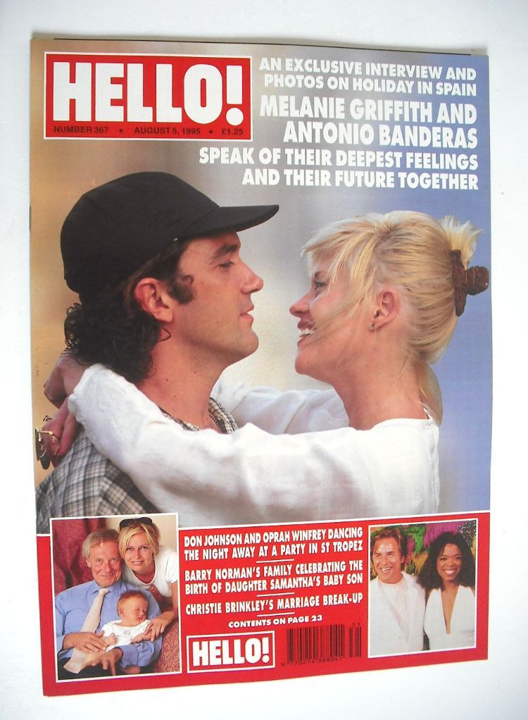 <!--1995-08-05-->Hello! magazine - Melanie Griffith and Antonio Banderas co