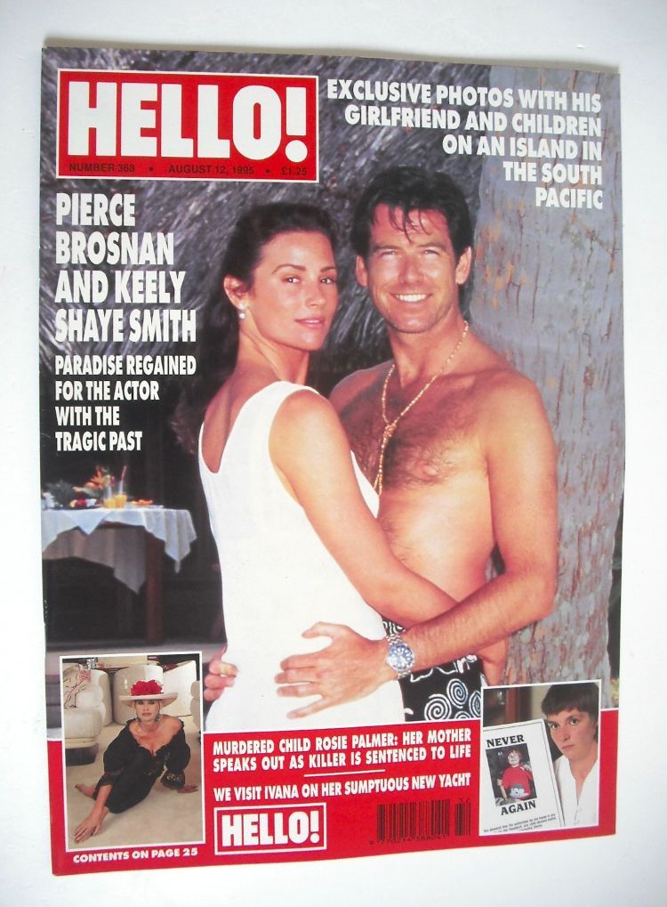 <!--1995-08-12-->Hello! magazine - Pierce Brosnan and Keely Shaye Smith cov
