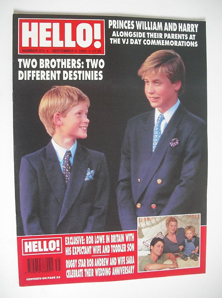 Hello! magazine - Prince William and Prince Harry cover (2 September 1995 - Issue 371)