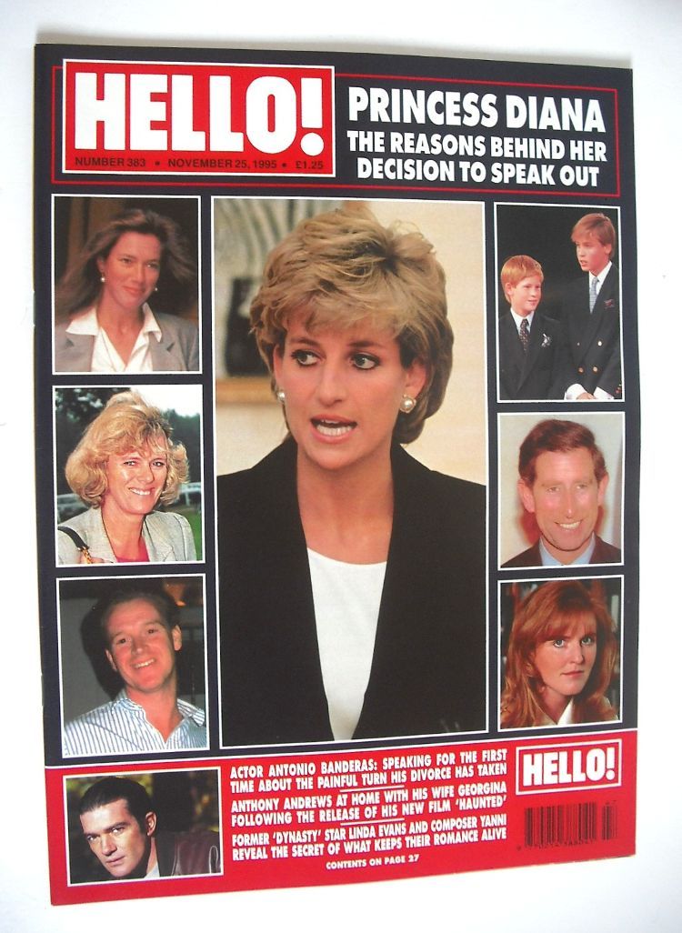 Hello! magazine - Princess Diana cover (25 November 1995 - Issue 383)