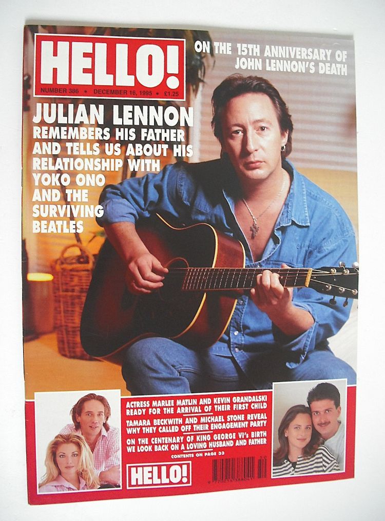 Hello! magazine - Julian Lennon cover (16 December 1995 - Issue 386)