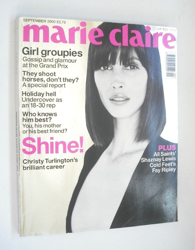 British Marie Claire magazine - September 2000 - Christy Turlington cover