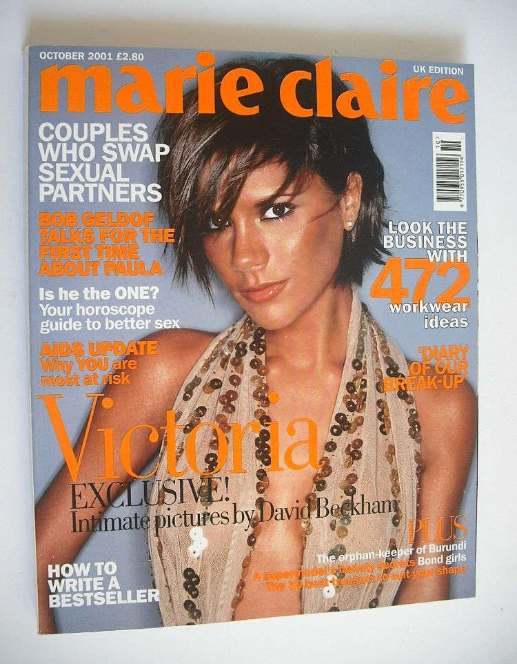 British Marie Claire magazine - October 2001 - Victoria Beckham cover