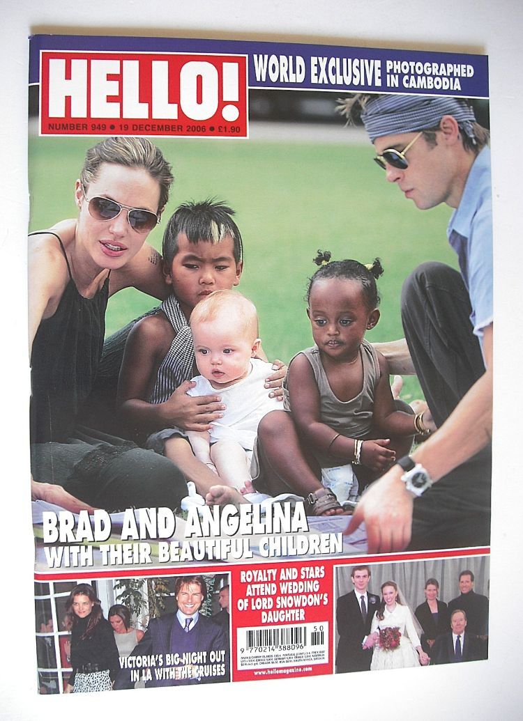 Hello! magazine - Brad Pitt and Angelina Jolie and family cover (19 December 2006 - Issue 949)