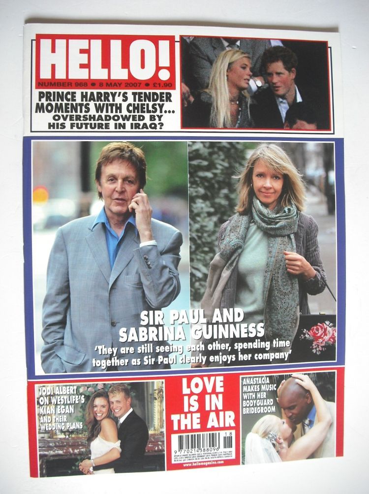 Hello! magazine - Paul McCartney and Sabrina Guinness cover (8 May 2007 - Issue 968)