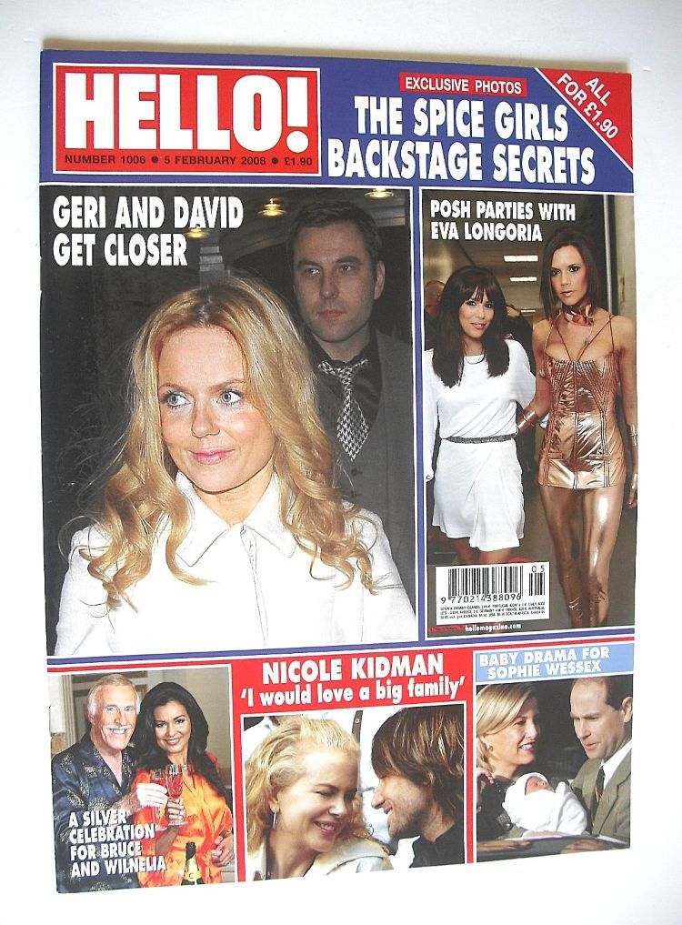 Hello! magazine - David Walliams and Geri Halliwell cover (5 February 2008 - Issue 1006)