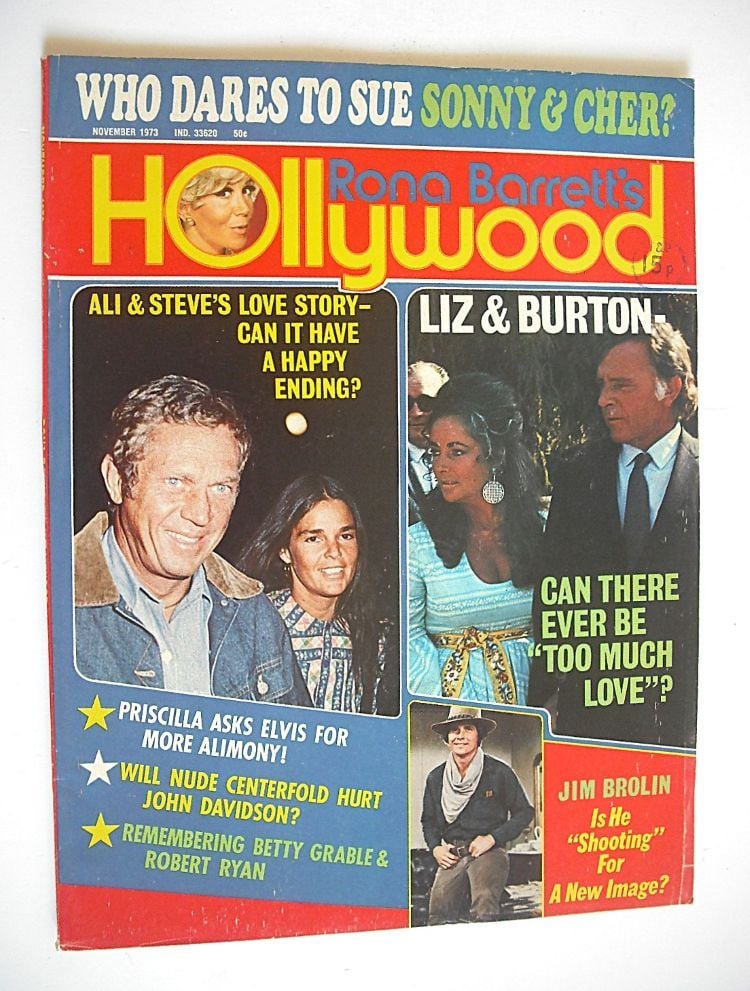 Rona Barrett's Hollywood magazine - Ali MacGraw and Steve McQueen cover (November 1973)