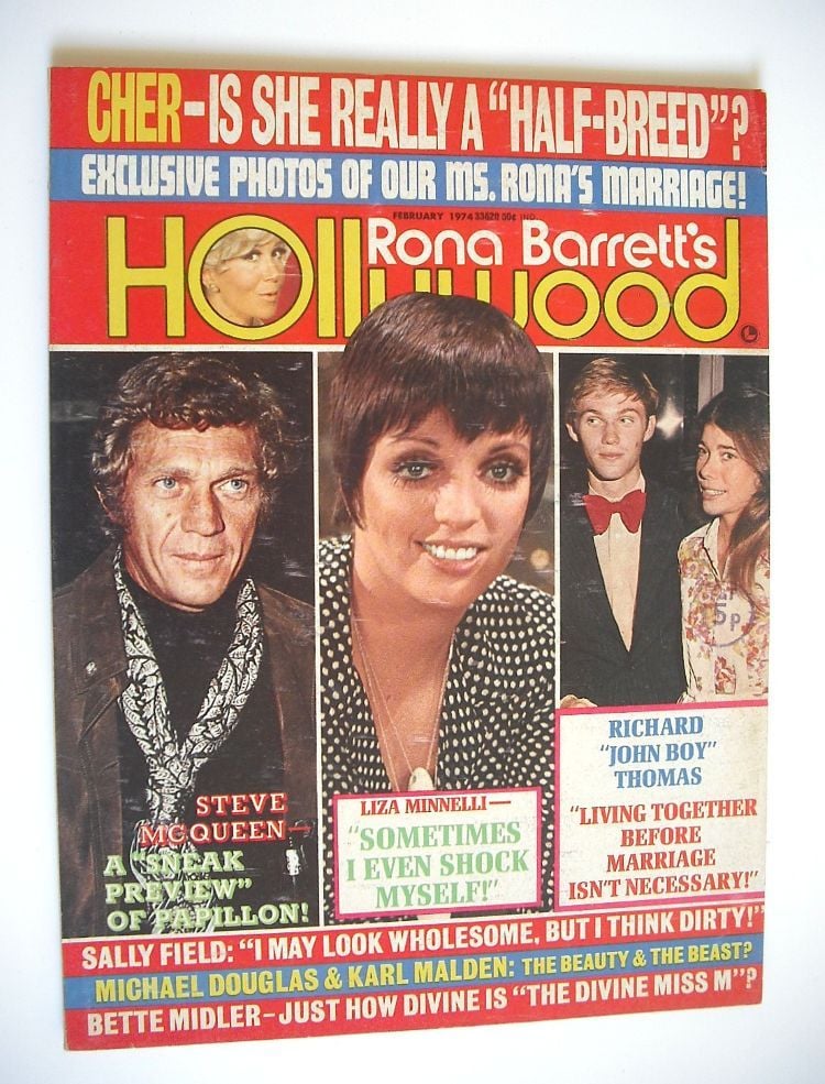 Rona Barrett's Hollywood magazine - Steve McQueen, Liza Minnelli cover (February 1974)