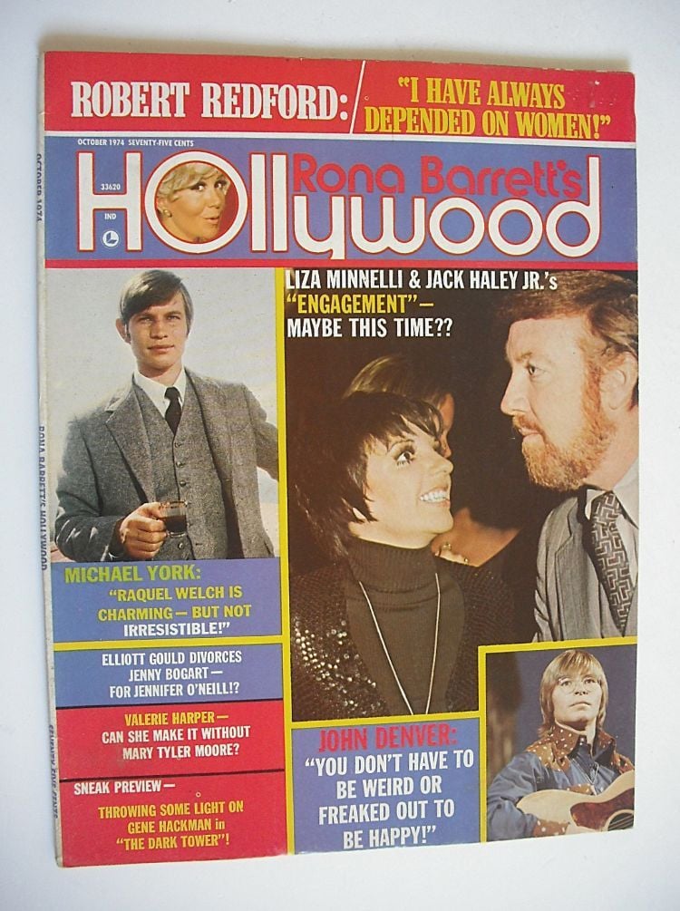 Rona Barrett's Hollywood magazine - Liza Minnelli & Jack Haley Jr cover (October 1974)