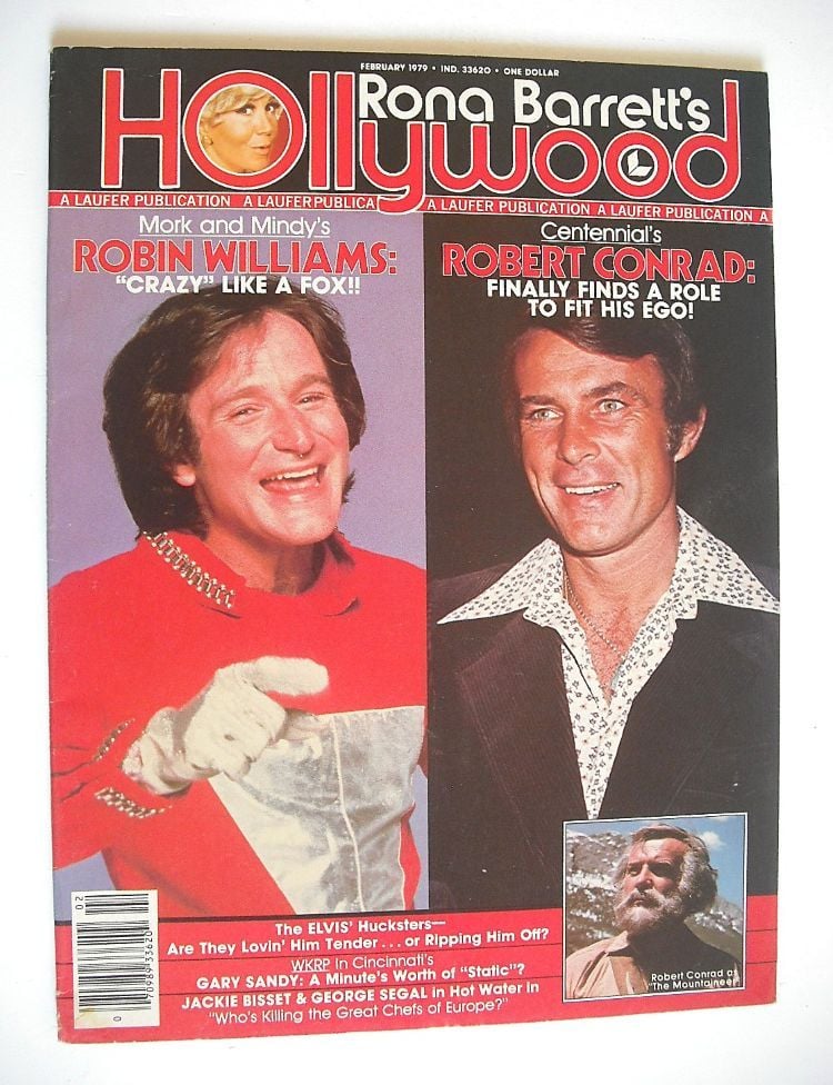 Rona Barrett's Hollywood magazine - Robin Williams and Robert Conrad cover (February 1979)