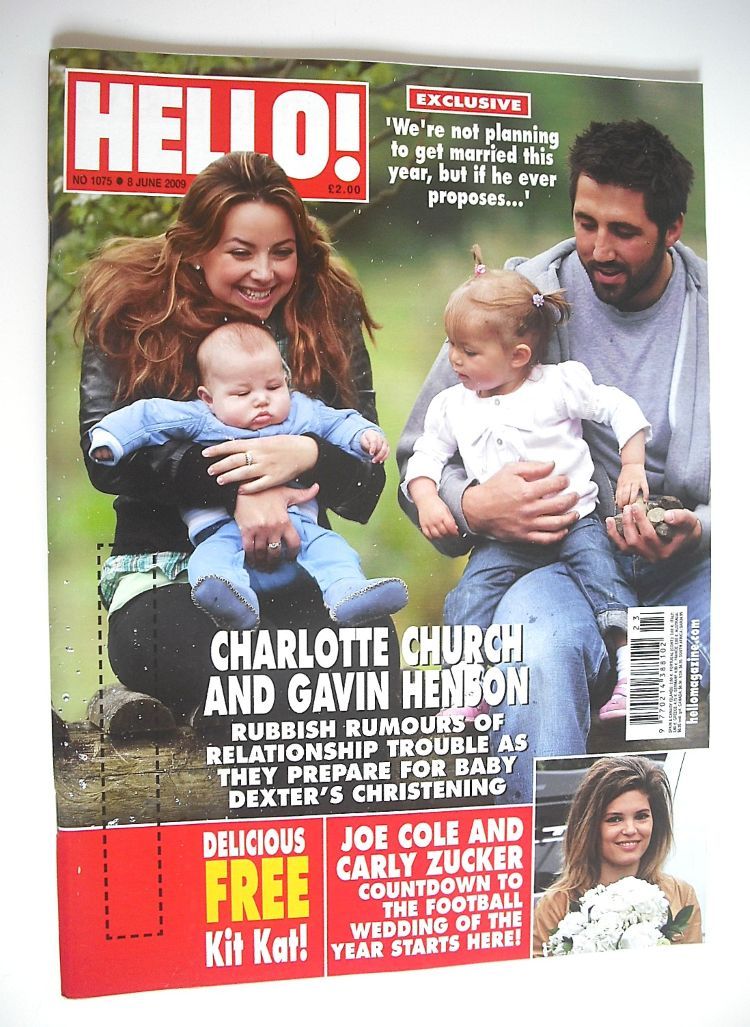 Hello! magazine - Charlotte Church and Gavin Henson and family cover (8 June 2009 - Issue 1075)