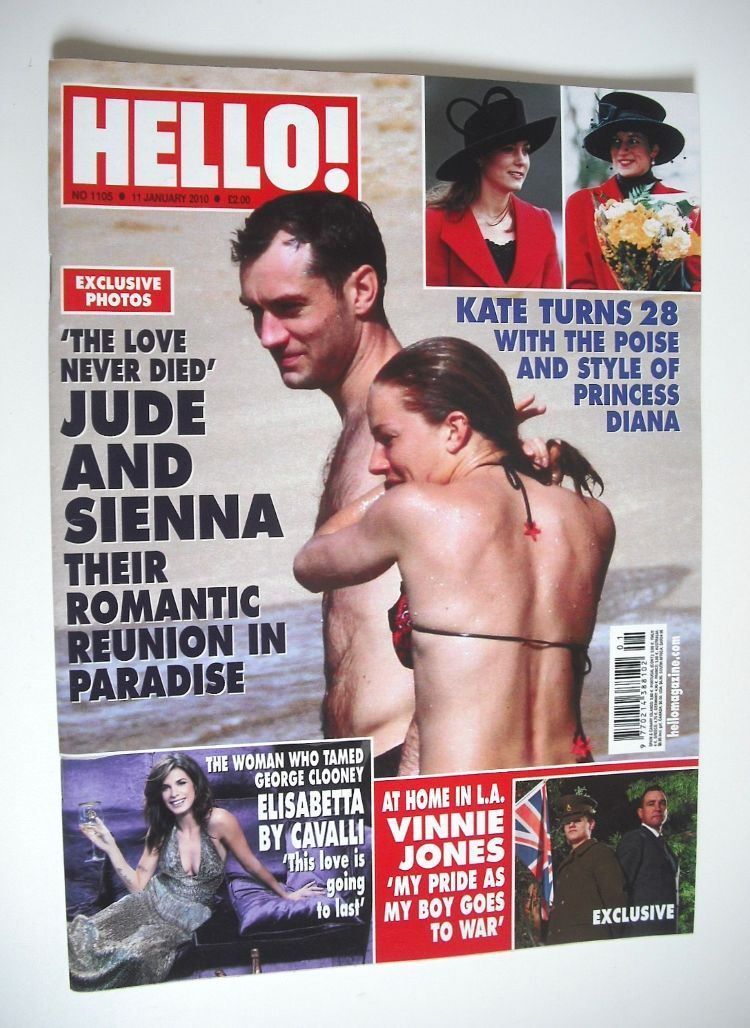 Hello! magazine - Jude Law and Sienna Miller cover (11 January 2010 - Issue 1105)
