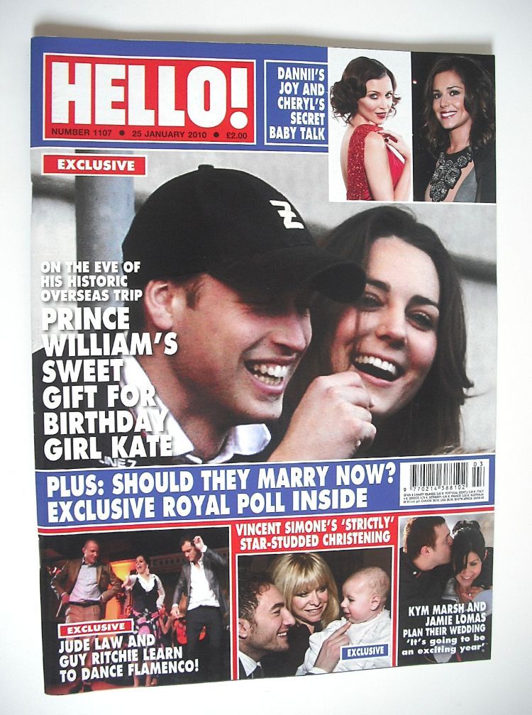 Hello! magazine - Prince William and Kate Middleton cover (25 January 2010 - Issue 1107)