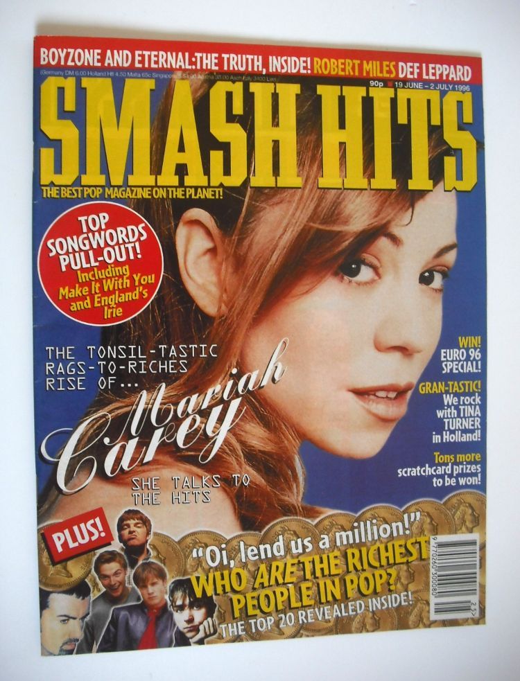 Smash Hits magazine - Mariah Carey cover (19 June - 2 July 1996)
