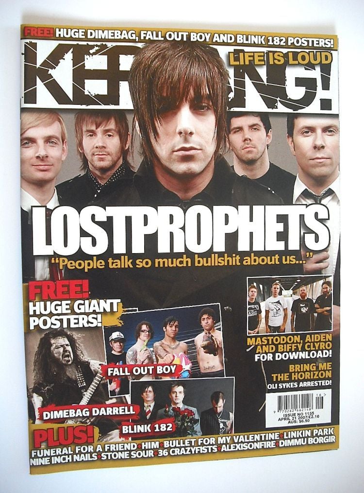 Kerrang magazine - LostProphets cover (21 April 2007 - Issue 1155)