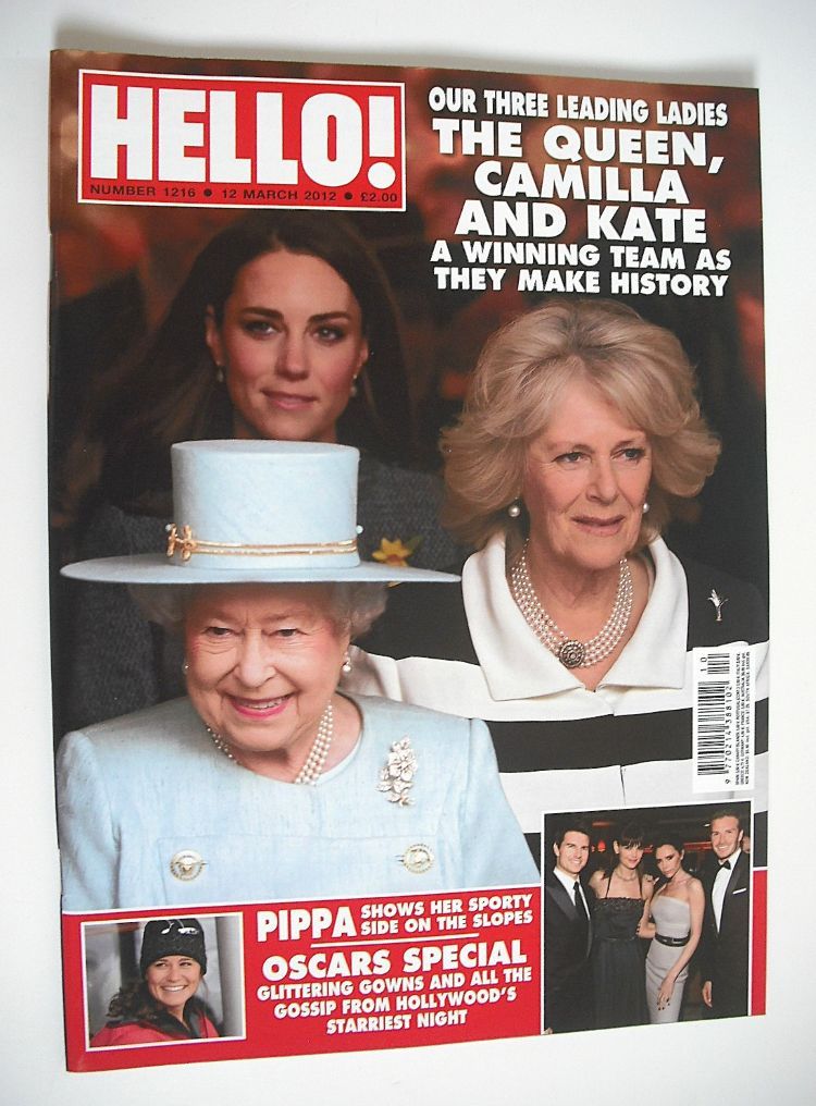 Hello! magazine - The Queen, Camilla and Kate cover (12 March 2012 - Issue 1216)