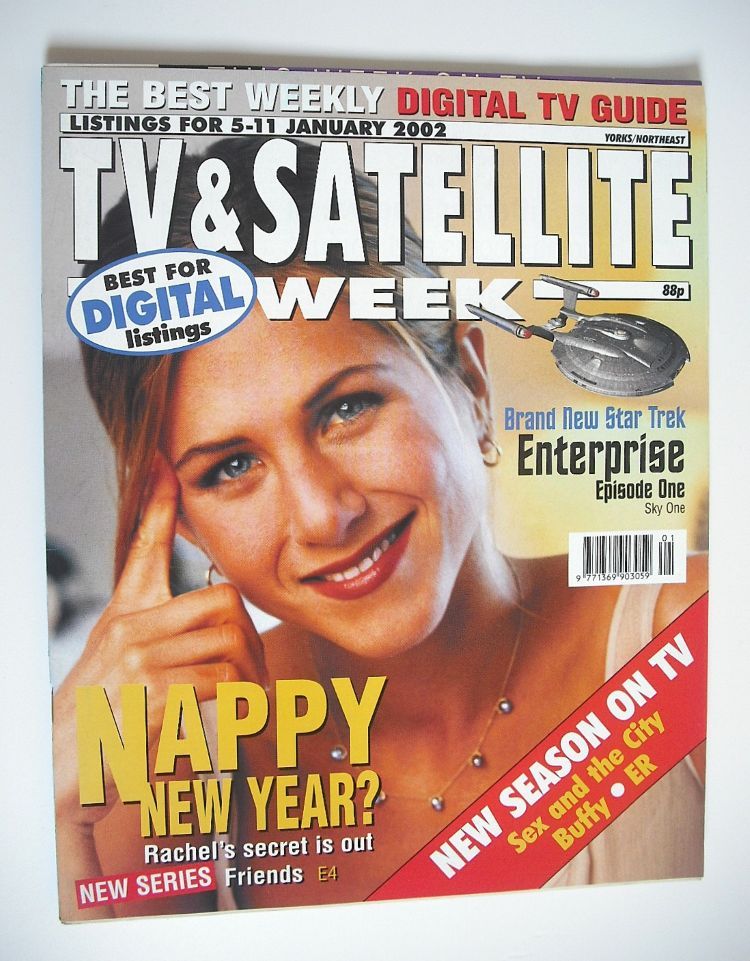 TV & Satellite Week magazine - Jennifer Aniston cover (5-11 January 2002)