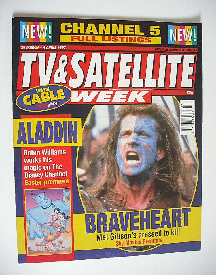 TV & Satellite Week magazine - Braveheart cover (29 March - 4 April 1997)